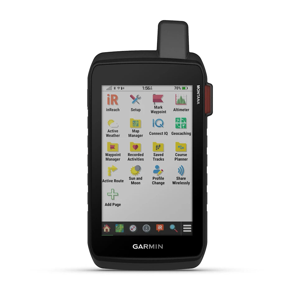 Montana 710i with advanced outdoor features, inReach technology for two-way messaging & interactive SOS alerts, ideal for navigation on foot, bike, kayak & ATV