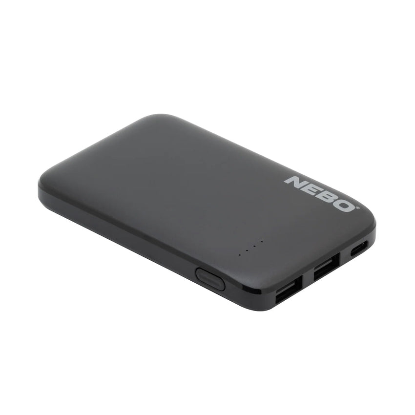 The robust NEBO 5000mAh Power Bank ensures you stay charged throughout the day. Keep your smartphones, tablets, headphones, and more powered up
