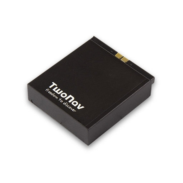 A black rectangular Li-ion battery labeled with TwoNav brand for Aventura 2 series
