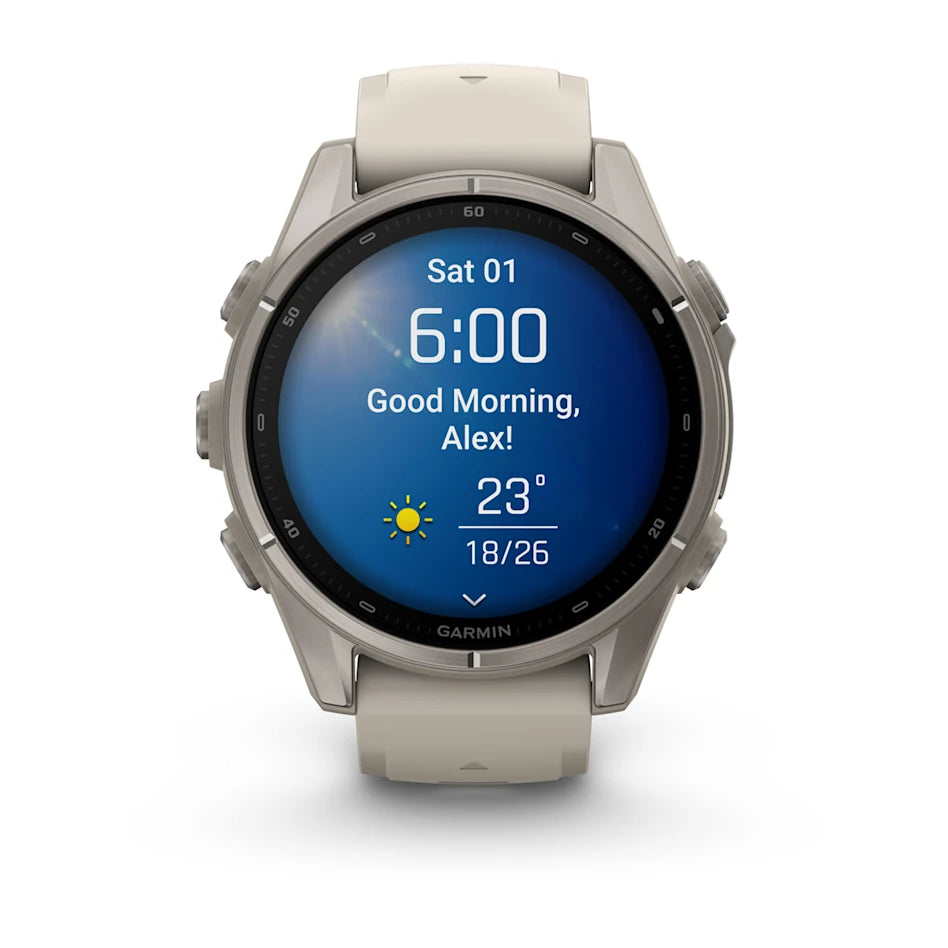 Garmin Fenix 9 premium GPS smartwatch styled for smaller wrists, it features enhanced stamina & endurance tracking + smoother, more intuitive routable maps.