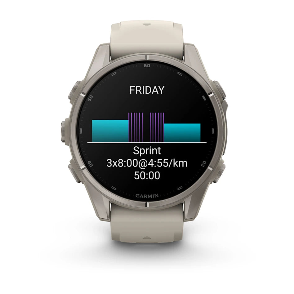 Garmin Fenix 9 premium GPS smartwatch styled for smaller wrists, it features enhanced stamina & endurance tracking + smoother, more intuitive routable maps.