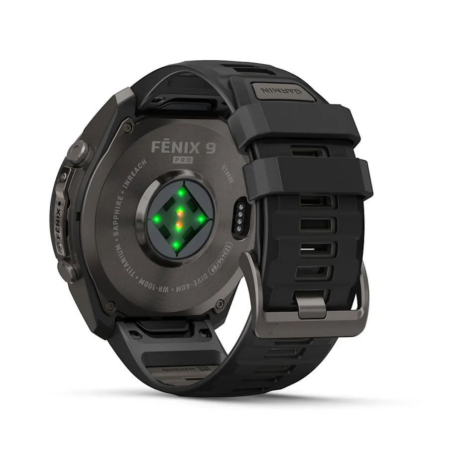 Garmin Fenix 9 Pro inReach - has a durable titanium case, bright AMOLED display that’s the largest of any fēnix + inReach LTE off-grid satellite connectivity