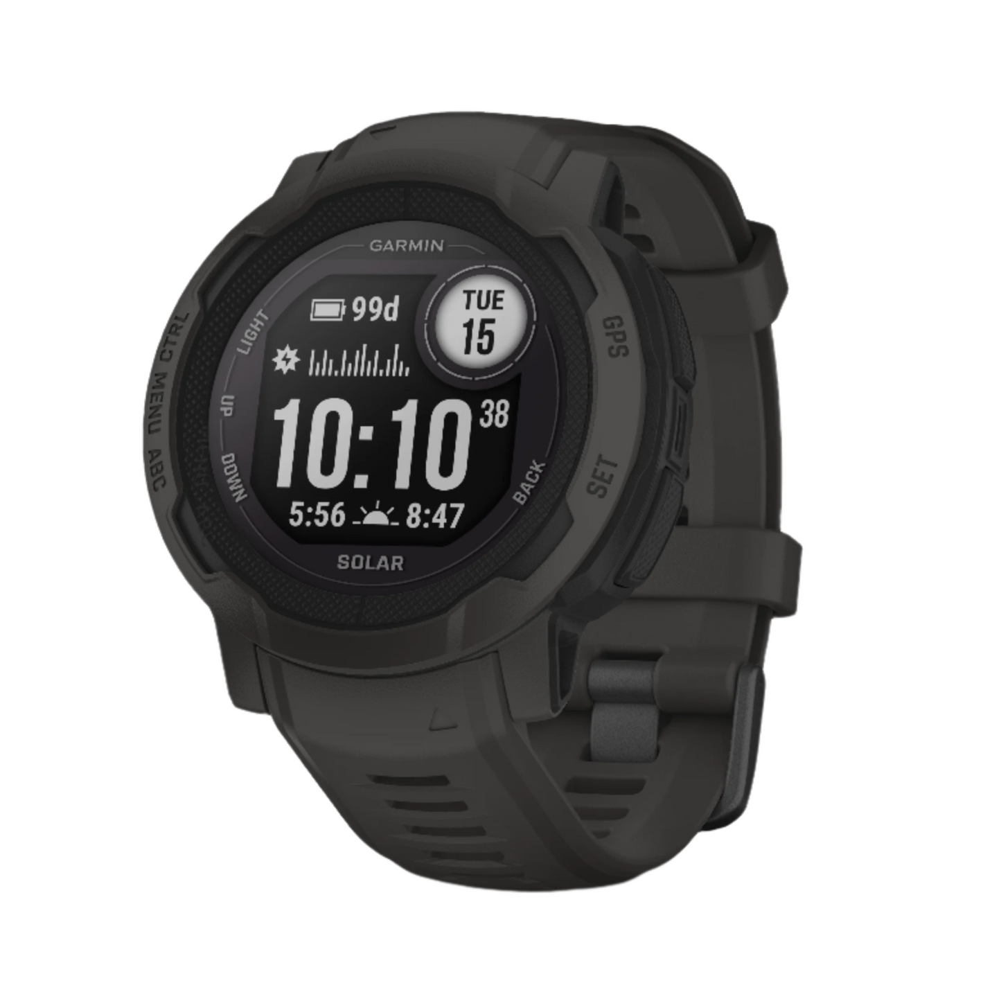 Garmin Instinct 2 Solar Keep your experiences going with unlimited battery life in smartwatch mode with solar charging 