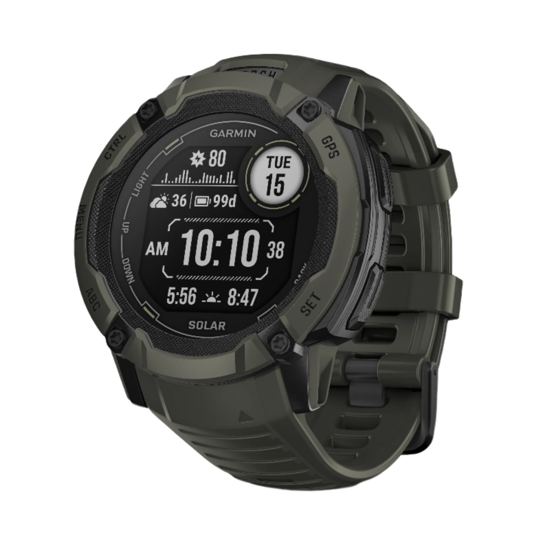 Garmin Instinct 2x Solar Rugged multisport GPS smartwatch is tough enough to keep up with you and bold enough to fit your style, solar charging lens keeps a larger battery going longer