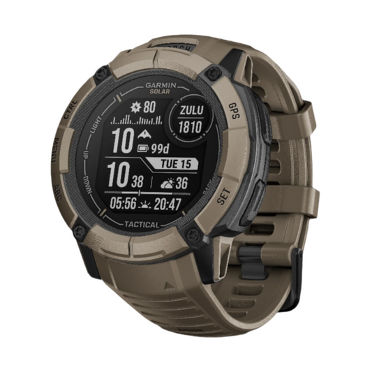 Garmin Instinct 2x Solar - Tactical Edition, Rugged multisport GPS smartwatch, tough enough to keep up with you, comes equipped with tactical-specific features, a built-in LED flashlight and solar charging