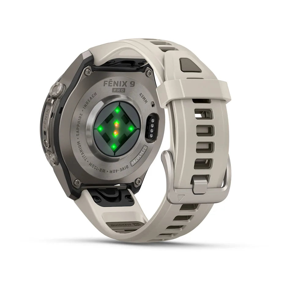Garmin Fenix 9 Pro inReach - has a durable titanium case, bright AMOLED display + inReach LTE off-grid satellite connectivity