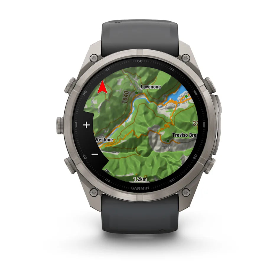 Garmin Fenix 9 Pro inReach - has a durable titanium case, bright AMOLED display that’s the largest of any fēnix + inReach LTE off-grid satellite connectivity