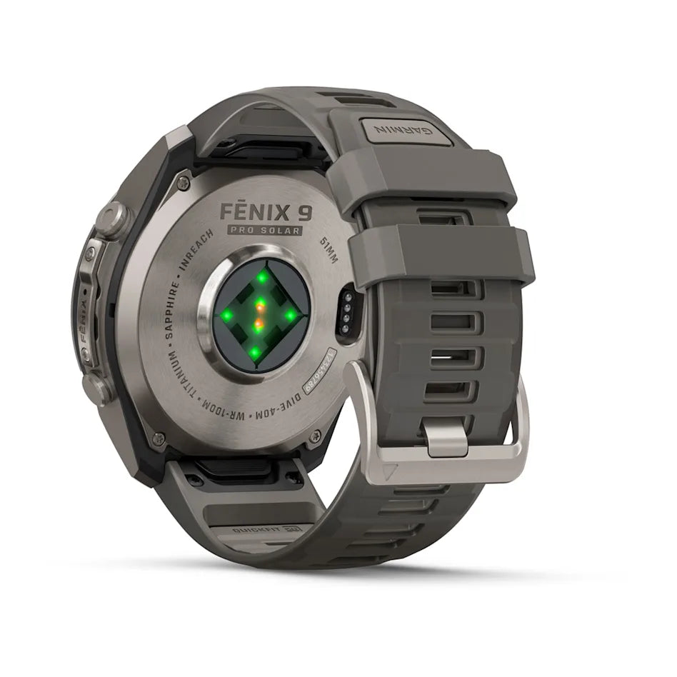 Garmin Fenix 9 Pro inReach Solar 51mm - this premium multisport GPS smartwatch has a durable titanium case and a solar charged display for long battery life.