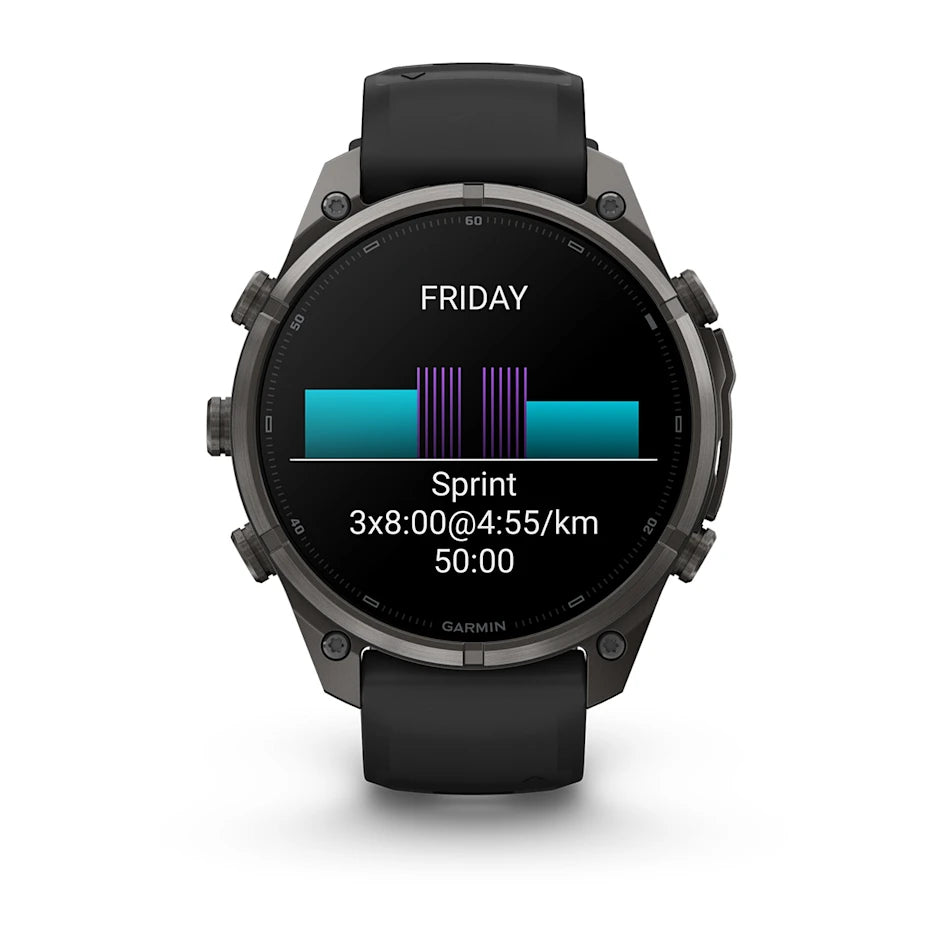 Garmin Fenix 9 Pro 47mm GPS watch Built for serious athletes and adventurers, with a durable titanium case and a bright AMOLED display.