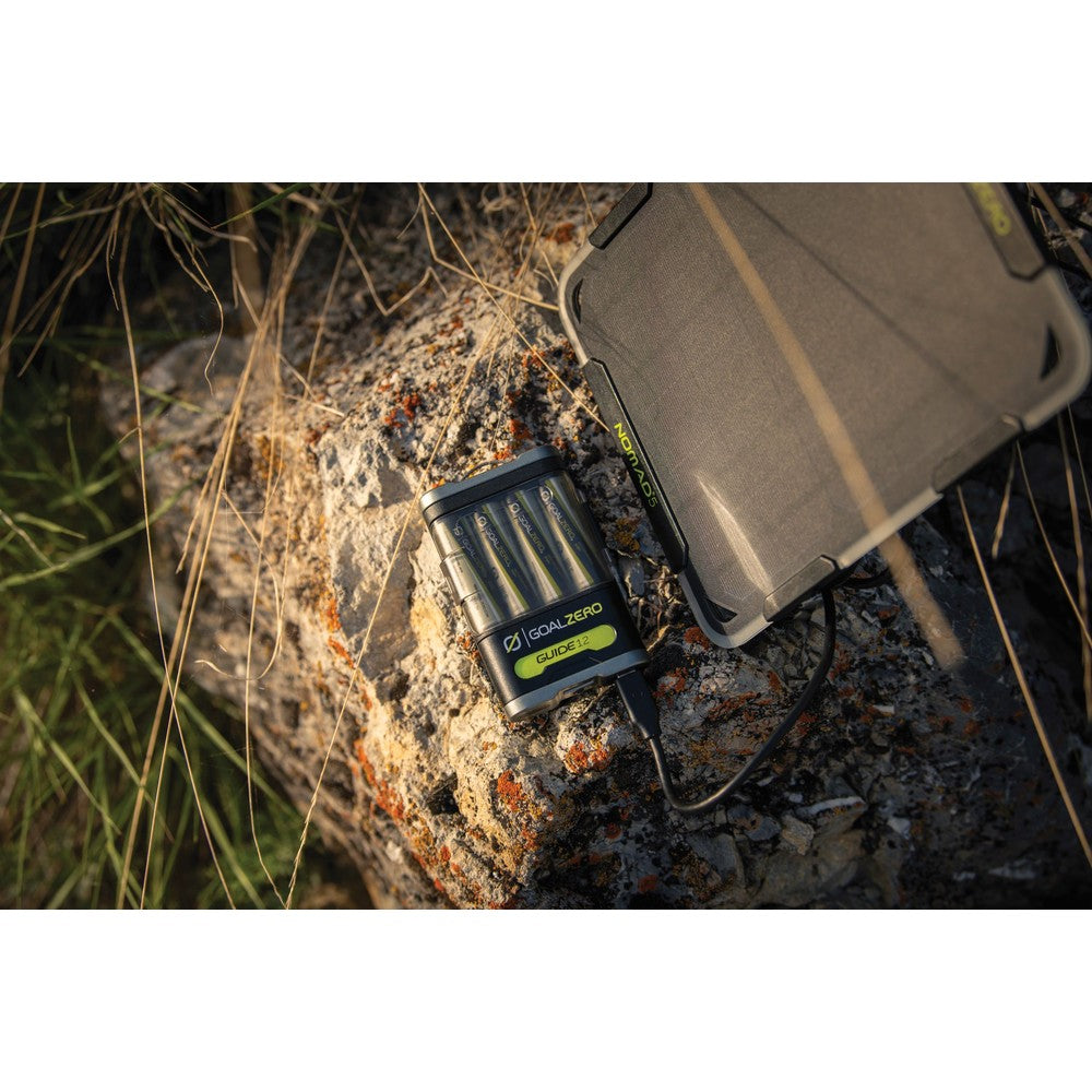 A lightweight solution for on-the-go power from the sun, the Nomad 5 features 5 watts of monocrystalline with an AA Battery / Powerbank