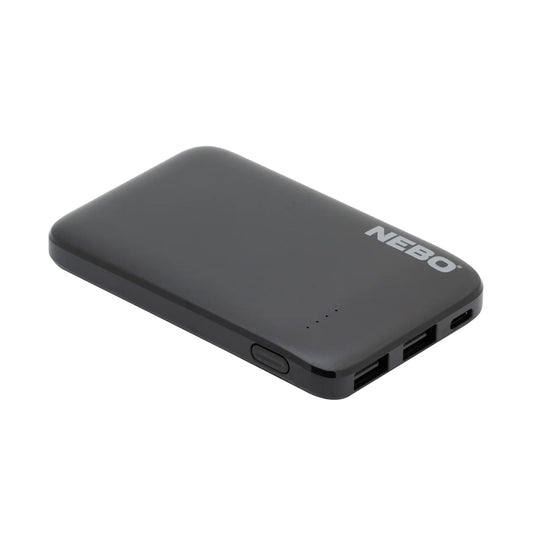 The robust NEBO 5000mAh Power Bank ensures you stay charged throughout the day. Keep your smartphones, tablets, headphones, and more powered up