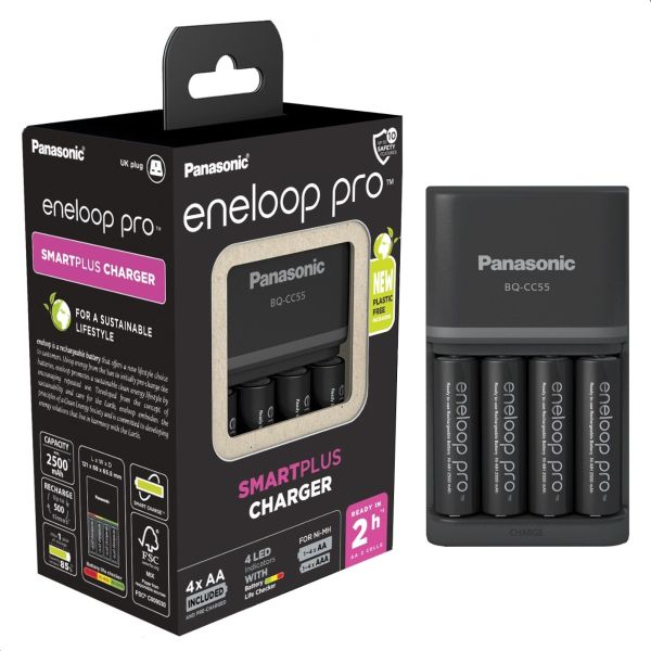 The Eneloop Pro rechargeable AA Batteries offer stable voltage performance guarantees far longer life than conventional dry batteries even in extreme weather