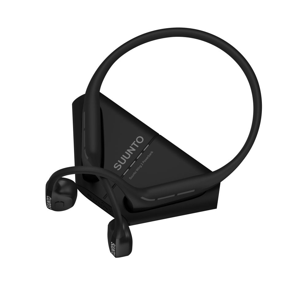 Suunto Wing 2 premium bone conduction headphones with LED lights & battery life of up to 12 hours and an additional 24 hours from the external powerbank