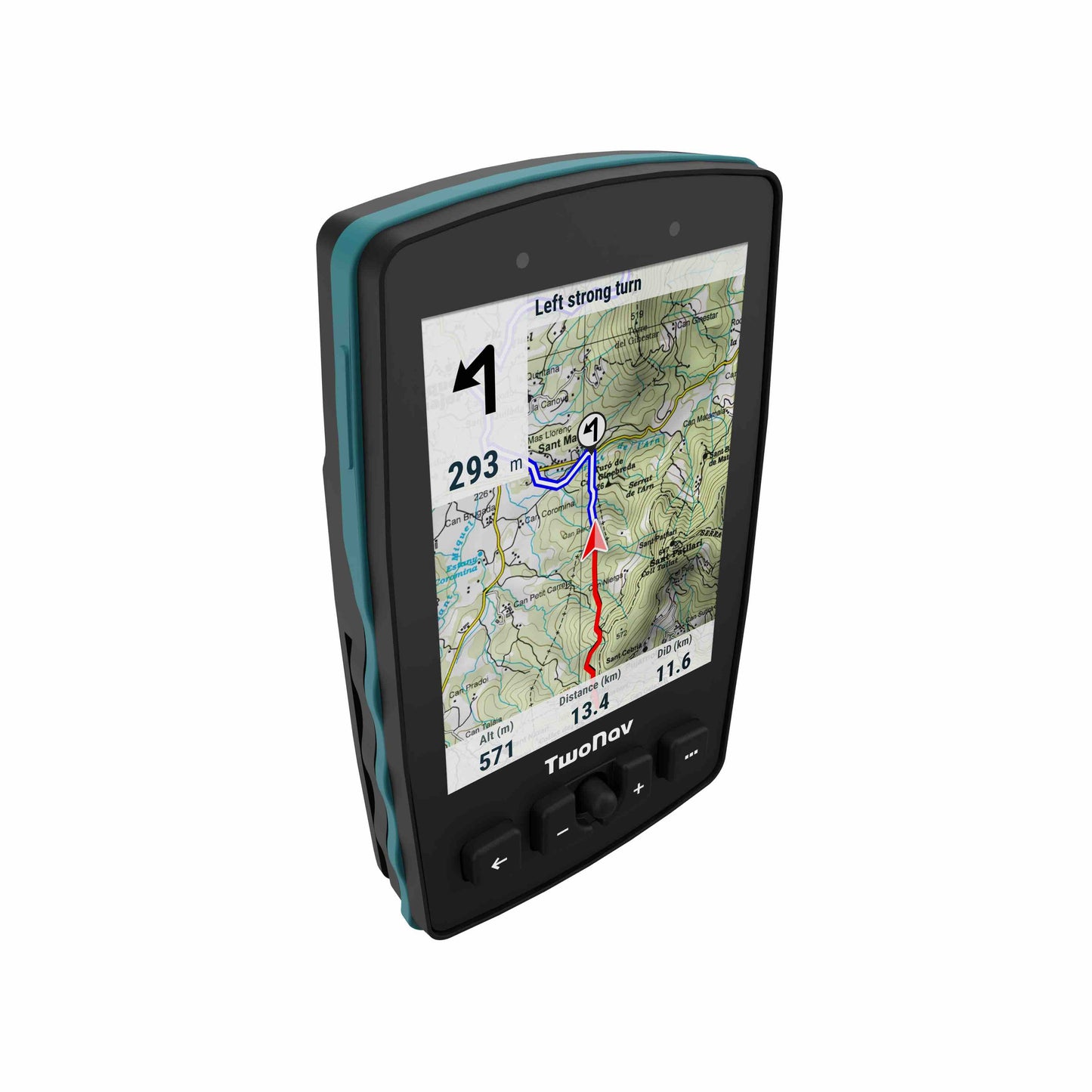 TwoNav Aventura 2 Plus - turn by turn routing on the map page