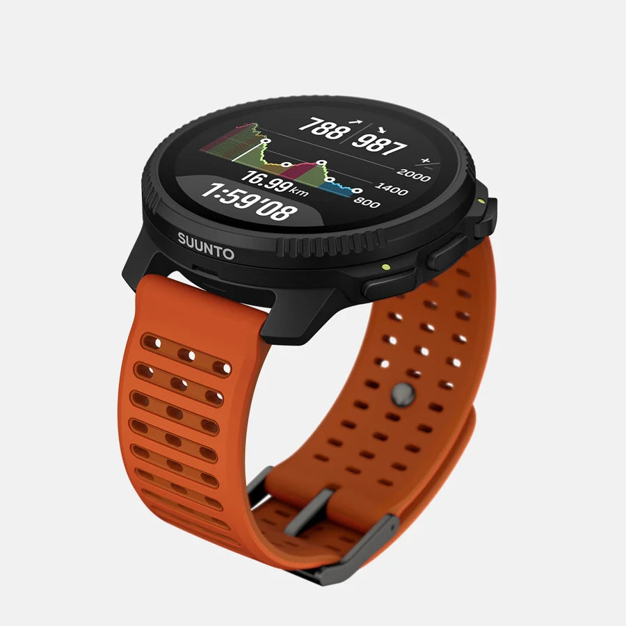 The Suunto Vertical 2 improves upon the original with a brighter, larger AMOLED screen, a redesigned optical heart rate sensor & a built-in LED flashlight 
