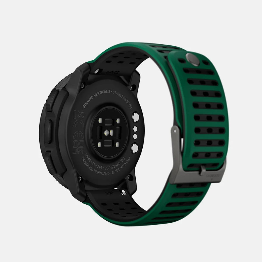 The Suunto Vertical 2 improves upon the original with a brighter, larger AMOLED screen, a redesigned optical heart rate sensor & a built-in LED flashlight 