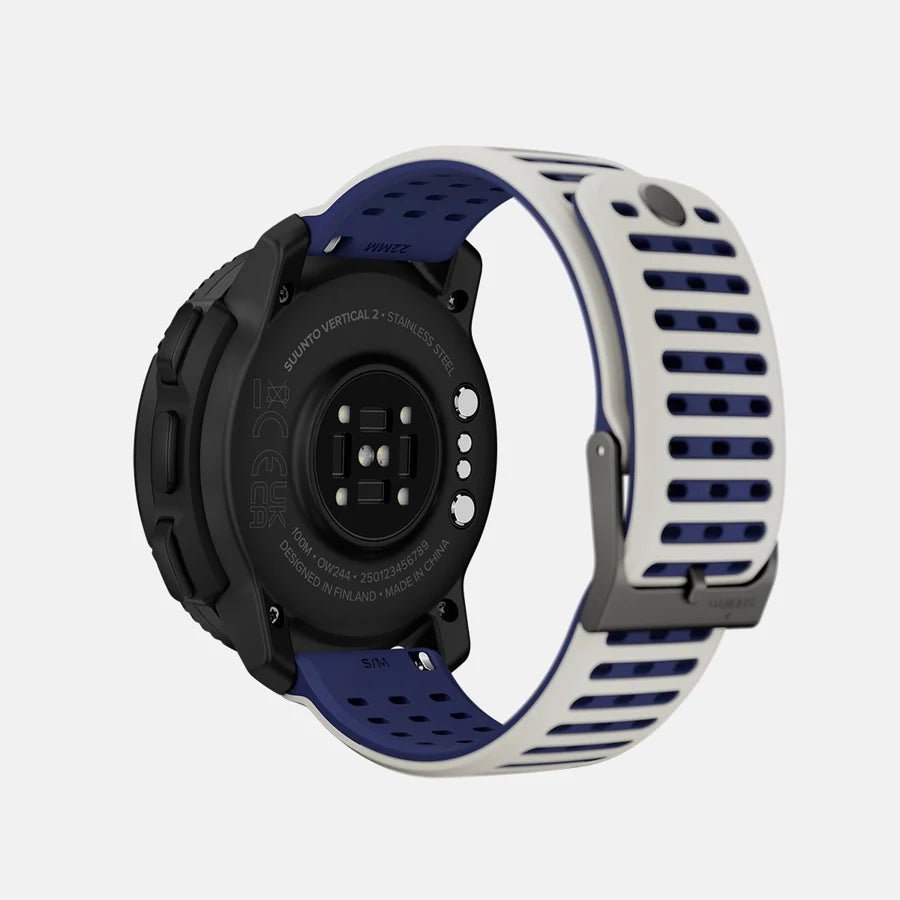 The Suunto Vertical 2 improves upon the original with a brighter, larger AMOLED screen, a redesigned optical heart rate sensor & a built-in LED flashlight 